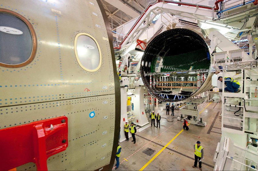 Airbus yesterday formally opened the assembly line of its next-generation A350 when it began final construction of the first test aircraft in Toulouse, France. 
