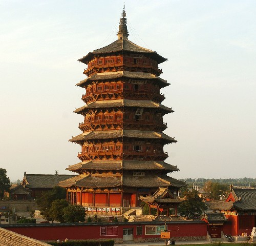 The Sakyamuni Pagoda of Fogong Temple is located in the Xian County, Shanxi Province.