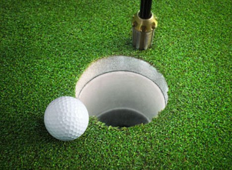 Golfers who thought the hole was bigger than it actually was landed MORE putts -- possibly due to the confidence boost of the 'easy' shot. [Agencies]