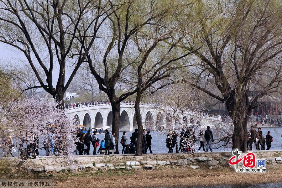 The Summer Palace is one of the finest examples of Garden Architecture in China and located in the northwest suburbs of Beijing. The Summer Palace comprises more than 3,000 structures, including pavilions, towers, bridges, and corridors. Covering 294 hectares, three quarters of the area is water. Its most distinctive features are Longevity Hill and Kunming Lake. [China.org.cn]