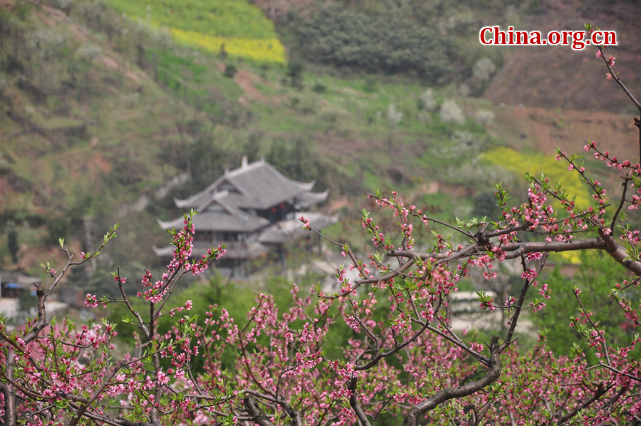 Photo shows the beautiful spring scenery in Gexian Mountain, Pengzhou City, China's Sichuan Province.[China.org.cn/by Chen Xiangzhao]