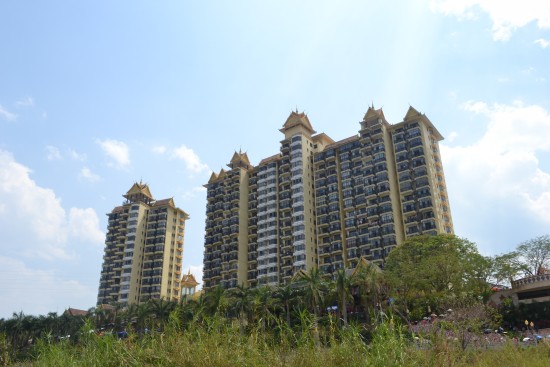 A newly built highrise condominium complex on the Mekong River in Jinghong City, Yunnan Province, Apr. 13. 