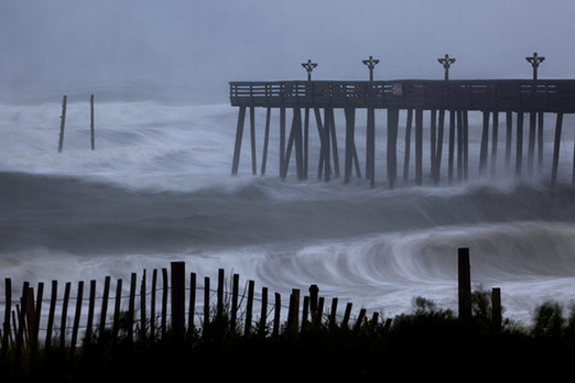 Hurricane Irene hits the East Coast of the U.S. in August, 2011, and leaves US trail of destruction 1,100 miles long. [Agencies]