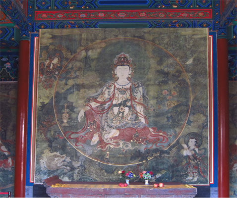 A replica of Goddess of Guanyin fresco in Fahai Temple. Photo taken for CRI by William Wang, April, 2012.