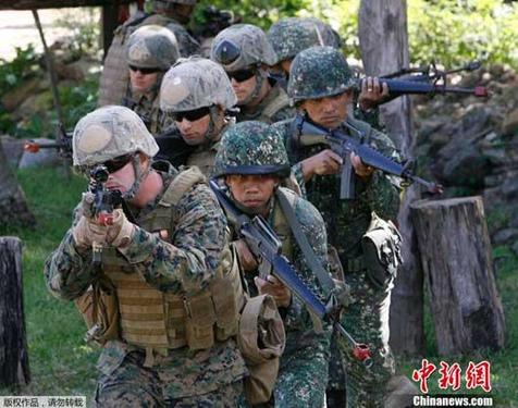 About 4,500 US Marines trained with their Philippine counterparts on Thursday as part of an annual joint military drill between the two countries. 