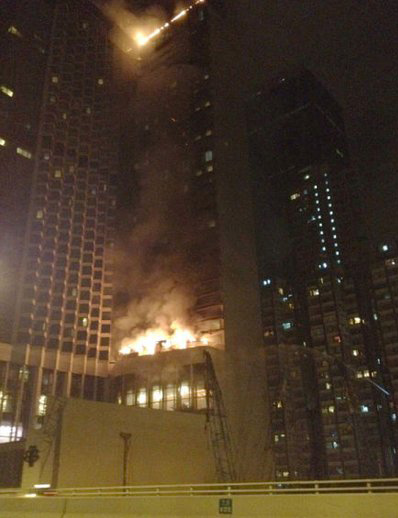 A fire broke out at the Harbor Grand Hong Kong in North Point on Saturday morning, affecting around 300 people with one feeling sick. 