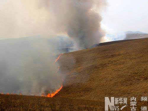 Several wildfires rage through forests and grasslands in north China's Inner Mongolia Autonomous Region. [Xinhua] 