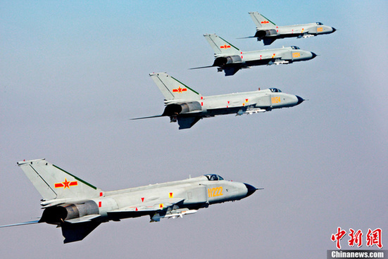 China's F8 fighters will participtate in the China-Russia joint naval drill.