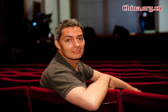 'Madam Butterfly' director Julian Napier poses for photo in London's Royal Opera House during the opera's rehearsal. [RealD]