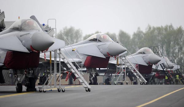 Royal Air Force in exercies for Olympic Games