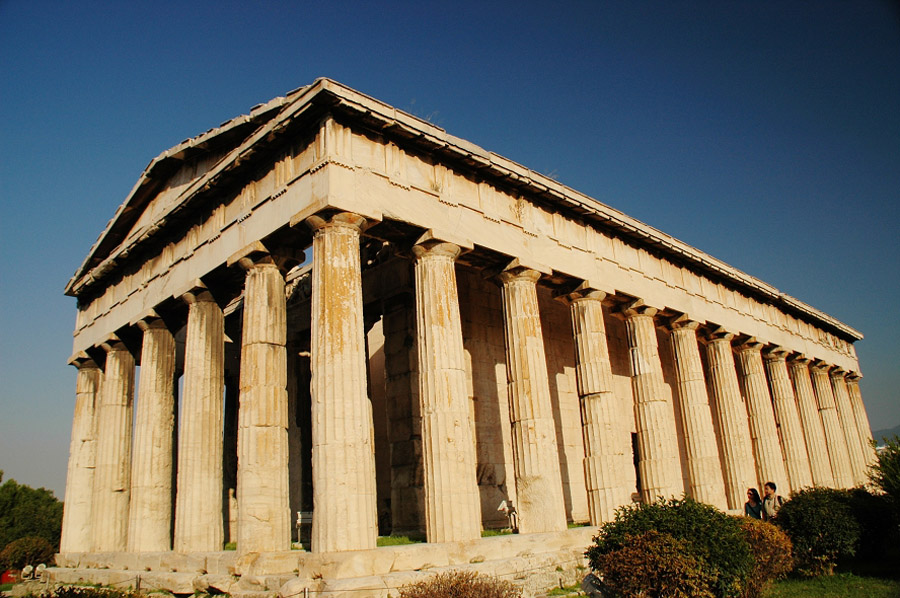 The architecture of Ancient Greece is the architecture produced by the Greek-speaking people whose culture flourished on the Greek mainland and Peloponnesus, the Aegean Islands, and in colonies in Asia Minor and Italy for a period from about 900 BC until the 1st century AD. Ancient Greek architecture is best known from its temples, and includes processional gateway, the public square surrounded by storied colonnade, the town council building, the public monument, the monumental tomb and the stadium.