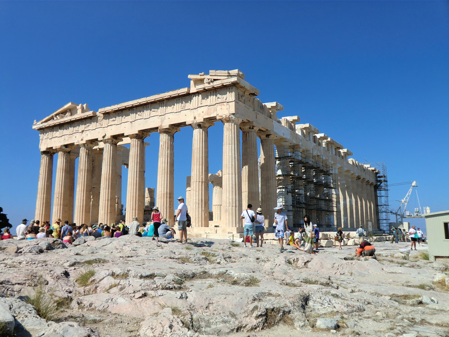 Greece is a country in Southern Europe. Athens is the capital and the largest city in the country. Greece has land borders with Albania, the Republic of Macedonia and Bulgaria to the north, and Turkey to the east. The Aegean Sea lies to the east of mainland Greece. 