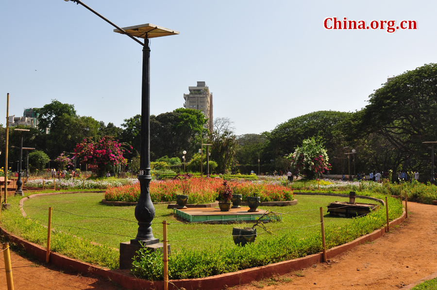 Photo taken on April 29 shows the beautiful scenery of Hanging Gardens in Mumbai, India. [China.org.cn/by Chen Chao and Huang Shan]