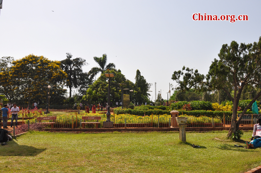 Photo taken on April 29 shows the beautiful scenery of Hanging Gardens in Mumbai, India. [China.org.cn/by Chen Chao and Huang Shan]