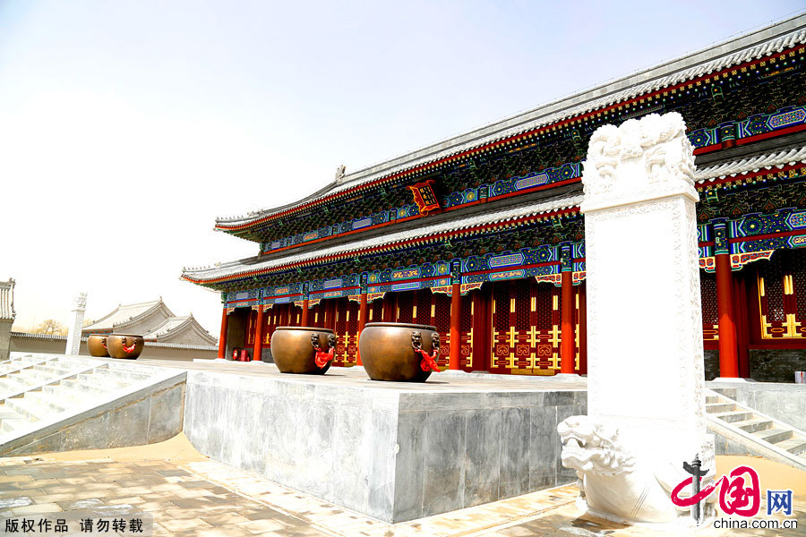Photo shows the Prince Darhan's mansion in Xiaozhuang Cultural Tourism Zone in Tongliao, north China's Inner Mongolia Autonomous Region. Xiaozhuang Cultural Tourism Zone is an integrated tourism industrial park based on Prince Darhen's mansion, the birthplace of Empress Xiaozhuang (1613-1688) of the early Qing Dynasty. The tourism zone includes more than 90 wood-structure ancient buildings with rich ethnic style. 