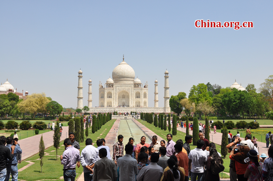 Taj Mahal is regarded as one of the eight wonders of the world, and some Western historians have noted that its architectural beauty has never been surpassed. The Taj is the most beautiful monument built by the Mughals, the Muslim rulers of India. Taj Mahal is built entirely of white marble.