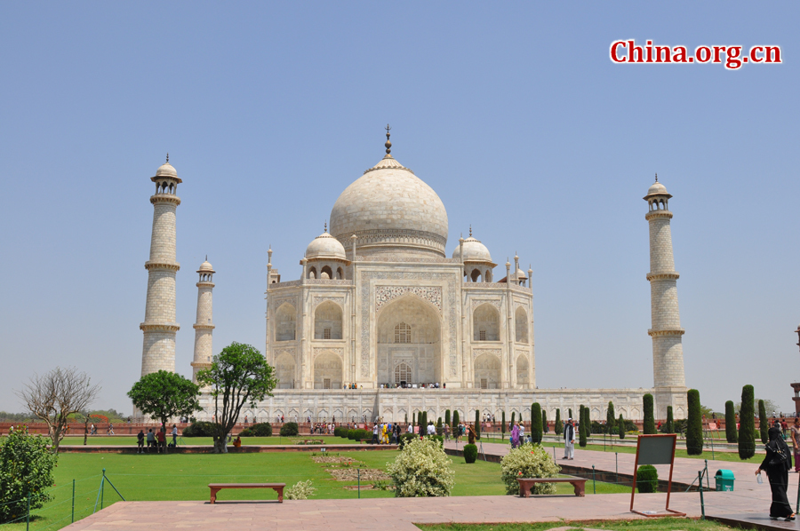 Taj Mahal is regarded as one of the eight wonders of the world, and some Western historians have noted that its architectural beauty has never been surpassed. The Taj is the most beautiful monument built by the Mughals, the Muslim rulers of India. Taj Mahal is built entirely of white marble.