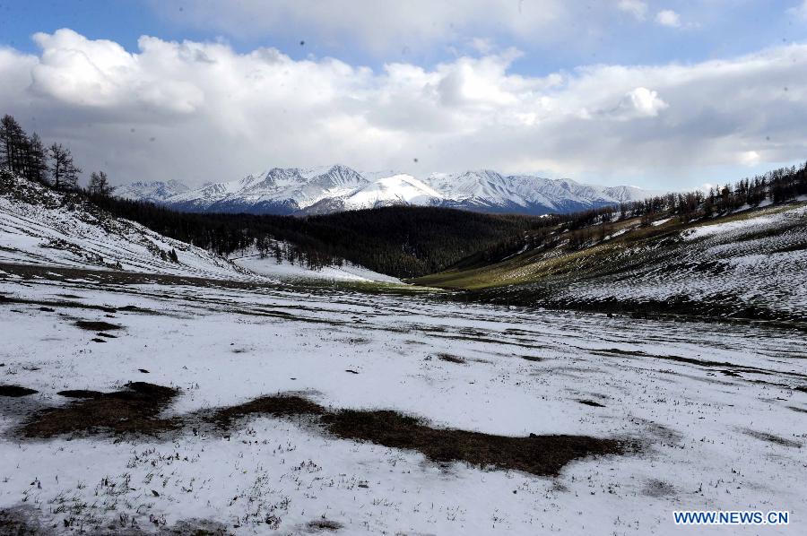 Photo taken on May 10, 2012 shows the scenery in Kanas, Altay Prefecture, northwest China's Xinjiang Uygur Autonomous Region. [Xinhua/Sadat]