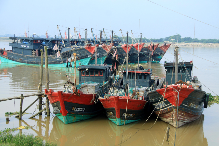 Vessels anchor in Batou Township of Denghai District in Shantou, south China's Guangdong Province, May 15, 2012. China will soon impose a routine fishing ban in northern parts of the South China Sea, authorities announced Monday.