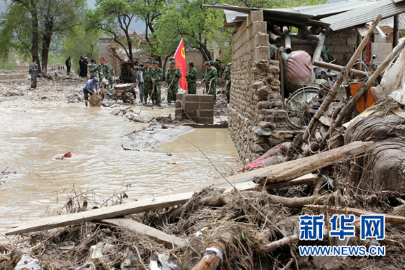 The storms and ensuing flash floods iand landslides affected 358,000 people in Minxian of Gansu Province in May, forcing the evacuation of about 30,000 local residents.