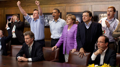 G8 leaders watch Champions League final at Camp David