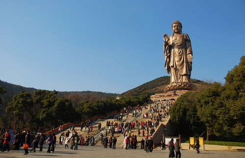 Lingshan Grand Buddha, one of the 'top 10 attractions in Jiangsu, China' by China.org.cn.