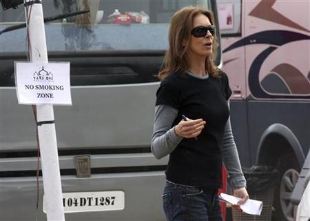 Oscar-winning director Kathryn Bigelow is seen at the shooting site of the movie ''Zero Dark Thirty'' in the northern Indian city of Chandigarh March 6, 2012. [Agencies]