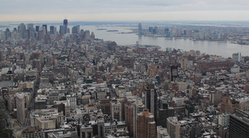 Photo shows the bird's eye view from the Empire State Building, U.S. [China.org.cn/by Li Xiaohua]