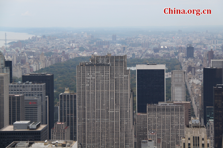 Photo shows the bird's eye view from the Empire State Building, U.S. [China.org.cn/by Li Xiaohua]