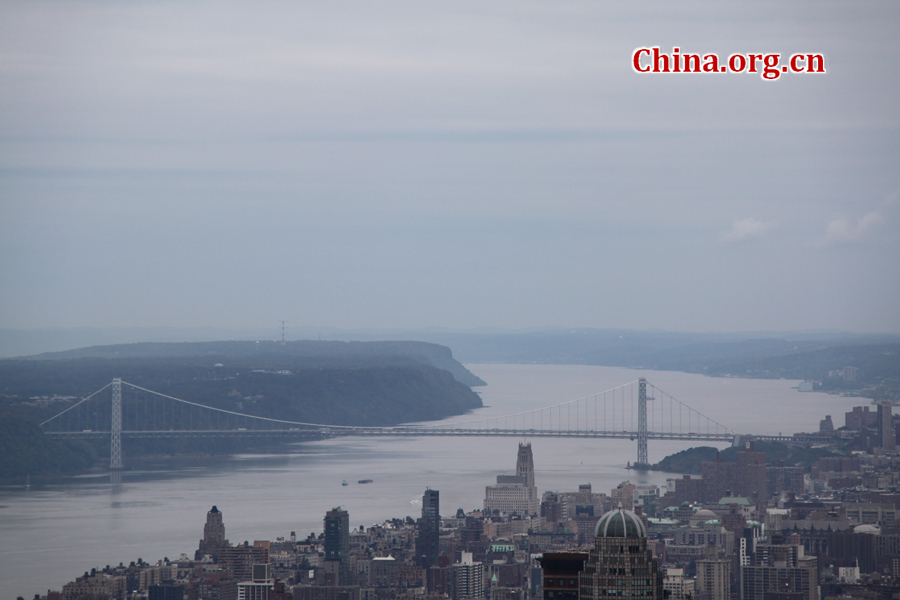 Photo shows the bird's eye view from the Empire State Building, U.S. [China.org.cn/by Li Xiaohua]