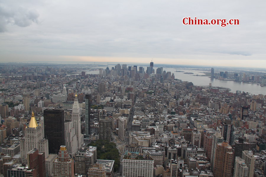 Photo shows the bird's eye view from the Empire State Building, U.S. [China.org.cn/by Li Xiaohua]