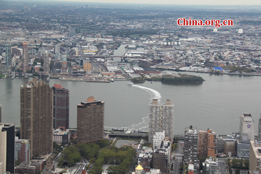 Photo shows the bird's eye view from the Empire State Building, U.S. [China.org.cn/by Li Xiaohua]