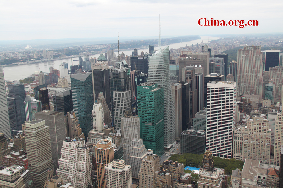 Photo shows the bird's eye view from the Empire State Building, U.S. [China.org.cn/by Li Xiaohua]