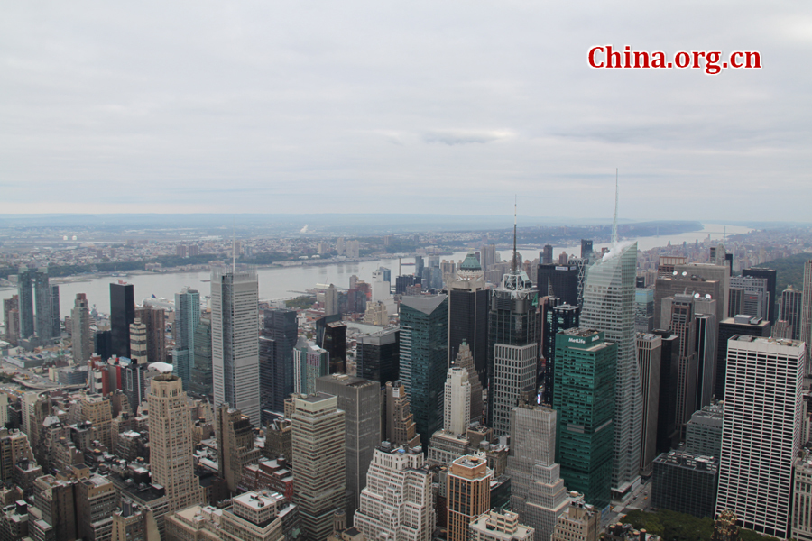 Photo shows the bird's eye view from the Empire State Building, U.S. [China.org.cn/by Li Xiaohua]