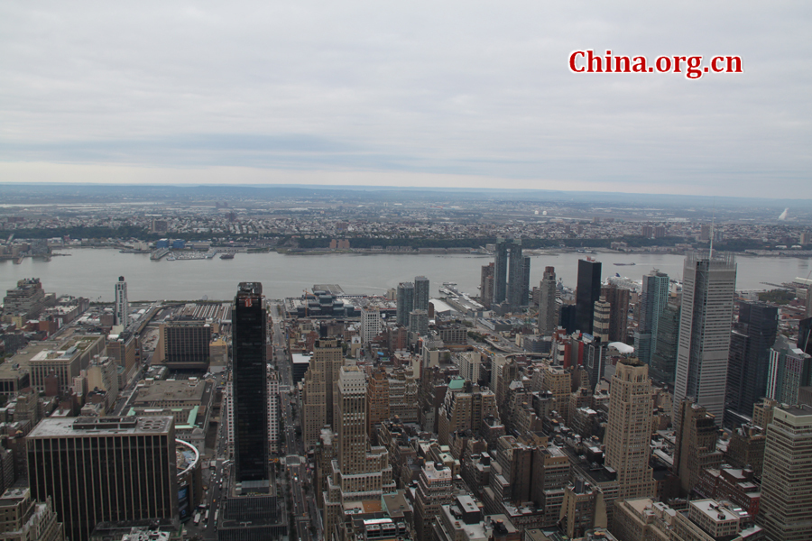 Photo shows the bird's eye view from the Empire State Building, U.S. [China.org.cn/by Li Xiaohua]