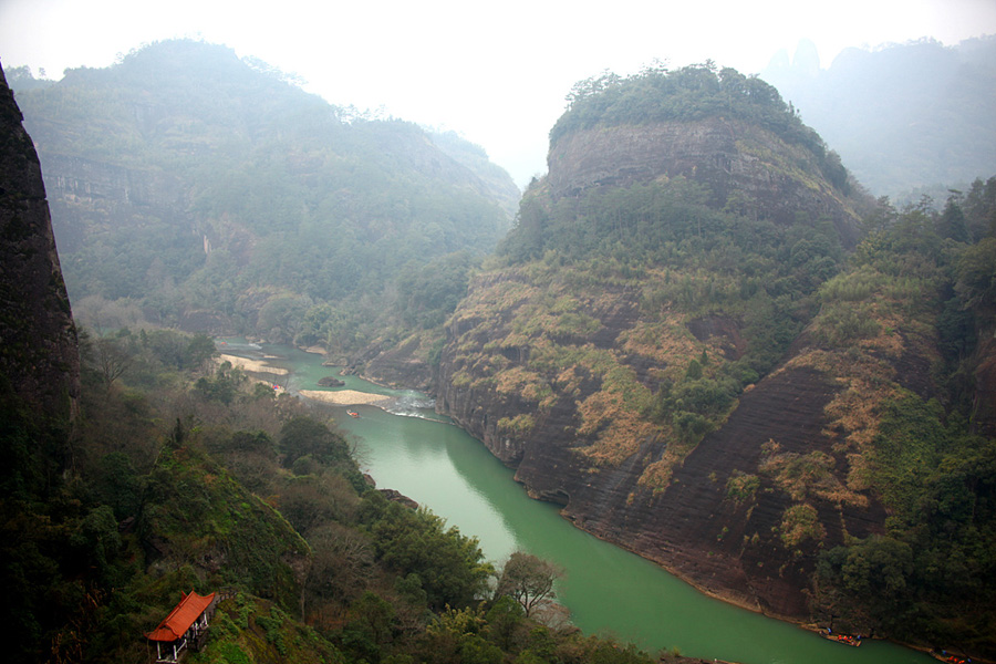 The Wuyi Mountains are a mountain range located at the prefecture Nanping, at the northern border of Fujian province with Jiangxi province, China. The mountains cover an area of 60 km². In 1999, Mount Wuyi entered UNESCO's list of World Heritage Sites, both natural and cultural.