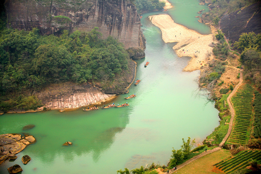 The Wuyi Mountains are a mountain range located at the prefecture Nanping, at the northern border of Fujian province with Jiangxi province, China. The mountains cover an area of 60 km². In 1999, Mount Wuyi entered UNESCO's list of World Heritage Sites, both natural and cultural.