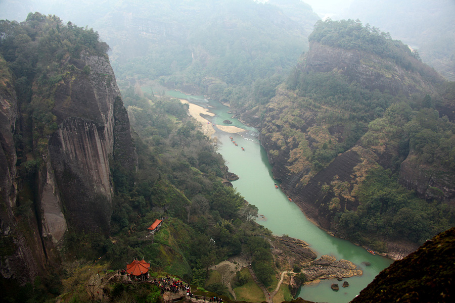 The Wuyi Mountains are a mountain range located at the prefecture Nanping, at the northern border of Fujian province with Jiangxi province, China. The mountains cover an area of 60 km². In 1999, Mount Wuyi entered UNESCO's list of World Heritage Sites, both natural and cultural.