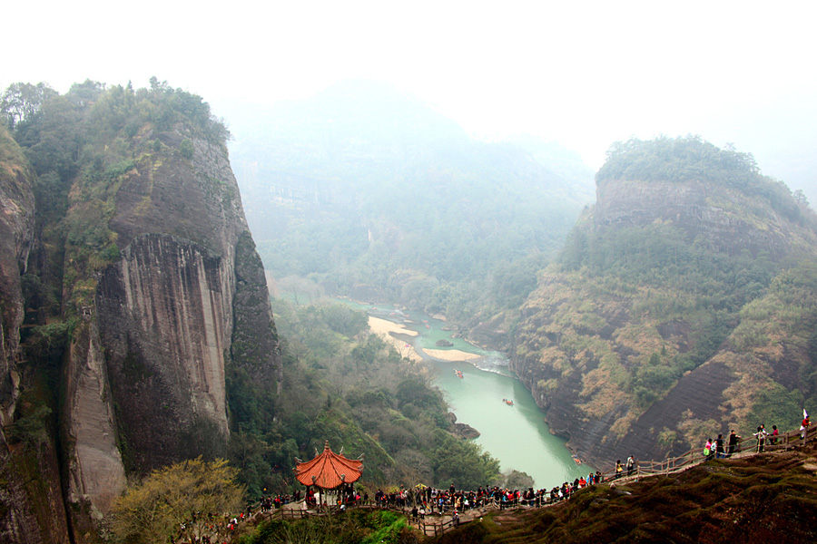 The Wuyi Mountains are a mountain range located at the prefecture Nanping, at the northern border of Fujian province with Jiangxi province, China. The mountains cover an area of 60 km². In 1999, Mount Wuyi entered UNESCO's list of World Heritage Sites, both natural and cultural.