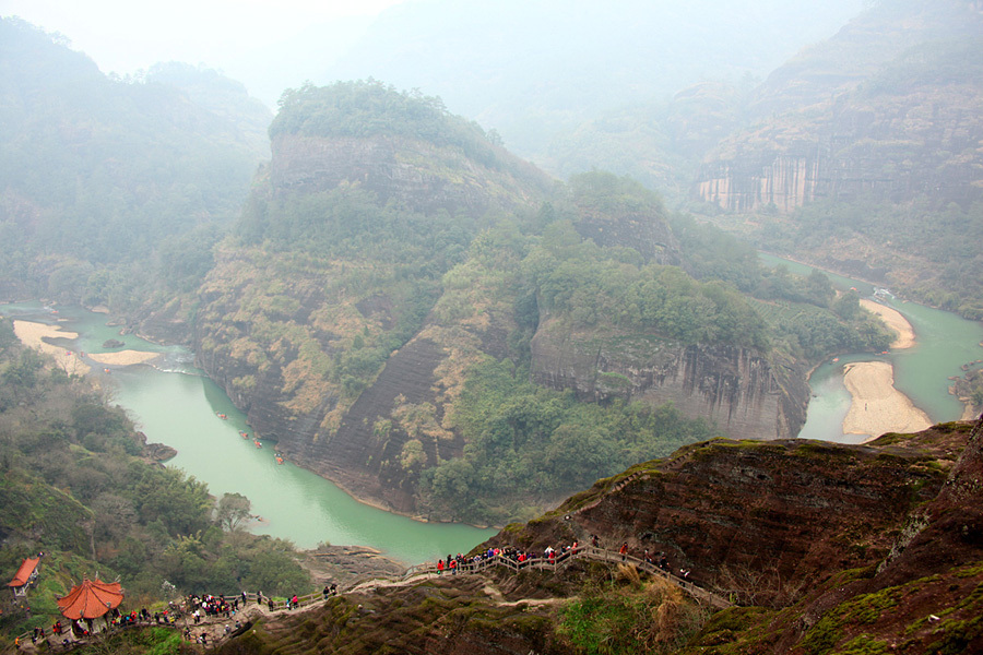 The Wuyi Mountains are a mountain range located at the prefecture Nanping, at the northern border of Fujian province with Jiangxi province, China. The mountains cover an area of 60 km². In 1999, Mount Wuyi entered UNESCO's list of World Heritage Sites, both natural and cultural.