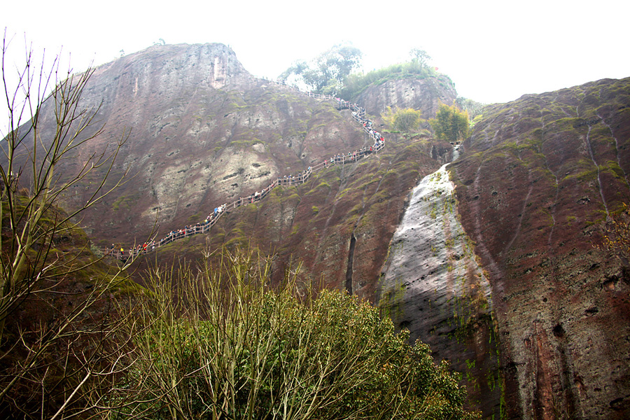 The Wuyi Mountains are a mountain range located at the prefecture Nanping, at the northern border of Fujian province with Jiangxi province, China. The mountains cover an area of 60 km². In 1999, Mount Wuyi entered UNESCO's list of World Heritage Sites, both natural and cultural.