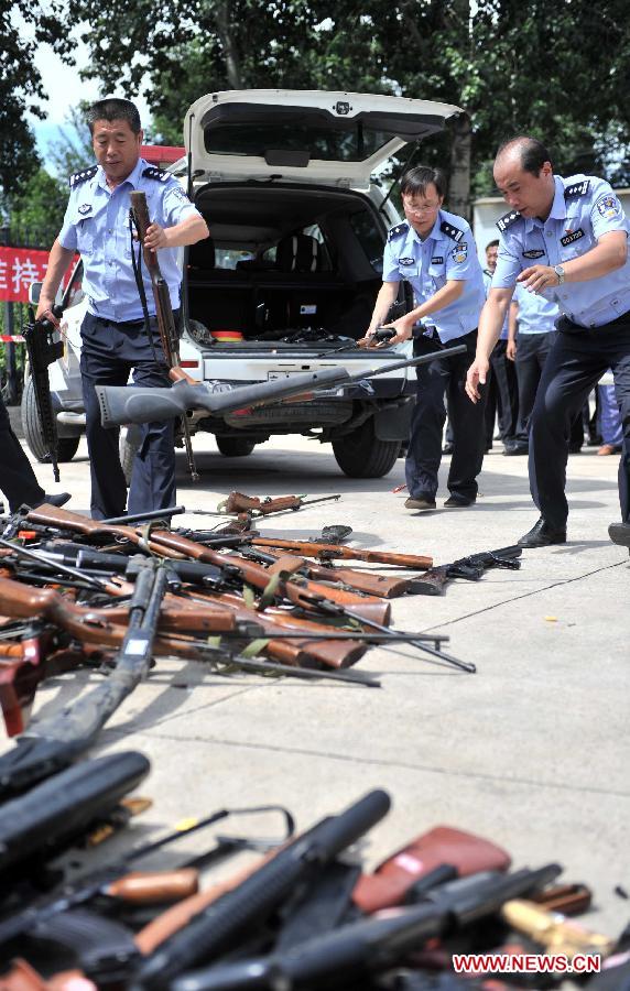 Police destroy illegal arms across China