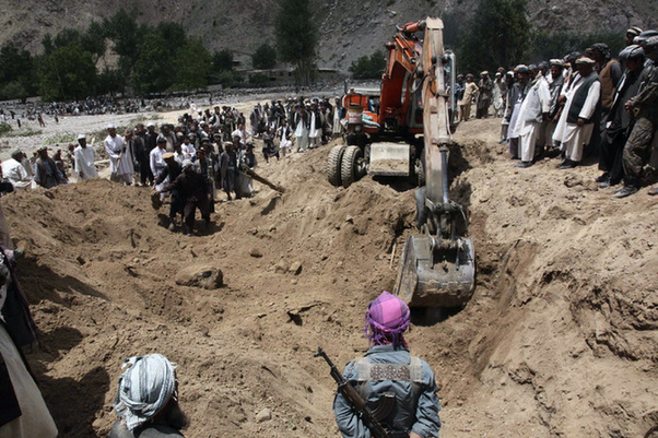 Afghans are searching for survivors of the landslides triggered by the earthquake in mountainous Burka district, destroying 25 houses in a village. A total of 71 people including women and children has been killed in the earthquake. [Xinhua] 