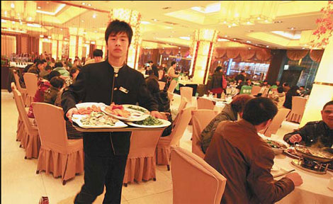 A restaurant in Taizhou city, Jiangsu province. 