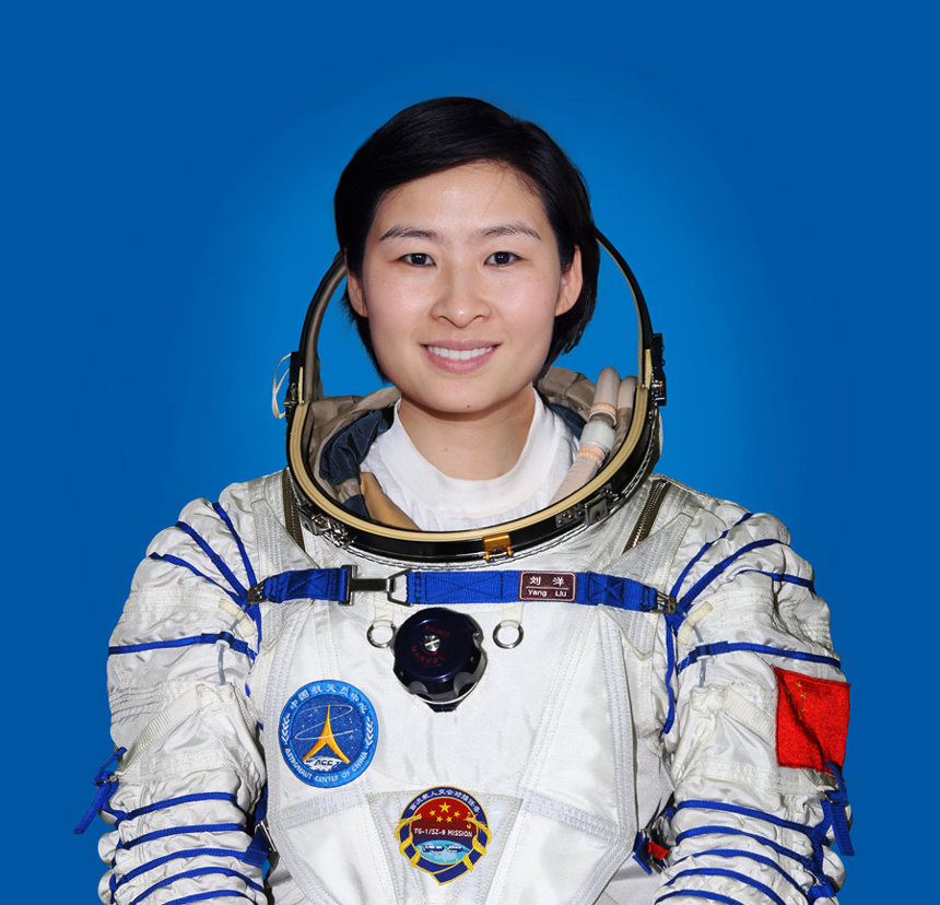Three astronauts, two male and one female, will board Shenzhou 9 spacecraft to fulfill China's first manned space docking mission. In the picture is Liu Yang. 