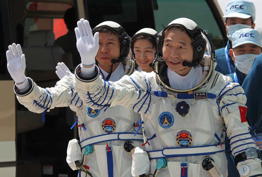 Three astronauts, two male and one female, will board Shenzhou 9 spacecraft to fulfill China's first manned space docking mission. They are Jing Haipeng, Liu Wang and Liu Yang who is female, according to a decision made by China's manned space docking program headquarters. 