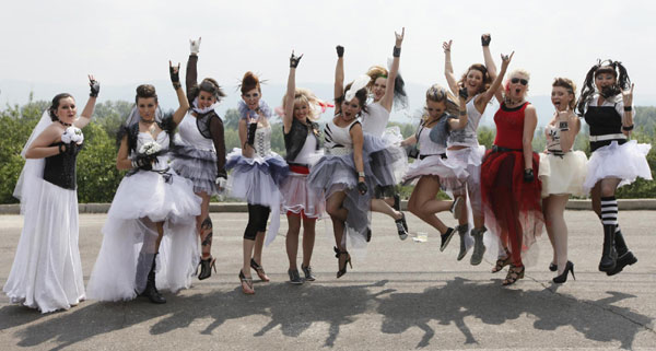 Parade of Brides festival in Russia