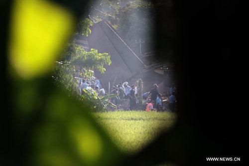 Wreckage of Indonesian Air Force plane Foker 27 is seen at the air force compound in Jakarta, Indonesia, on June 21, 2012. Indonesian Air Force plane Focker 27 crashed at the air force compound in Jakarta on Thursday, killing at least 9 people, Iskandar Sitompul, military spokesman said here. [Photo: Xinhua]