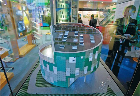 An international green building exhibition in Beijing. China set an ambitious target to make 30 percent of the country's new construction environmentally friendly by 2020. [China Daily] 