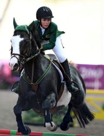 Show jumper Dalma Rushdi Malhas is considered the only female Saudi athlete ready to compete at London Olympics. 